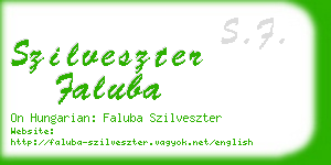 szilveszter faluba business card